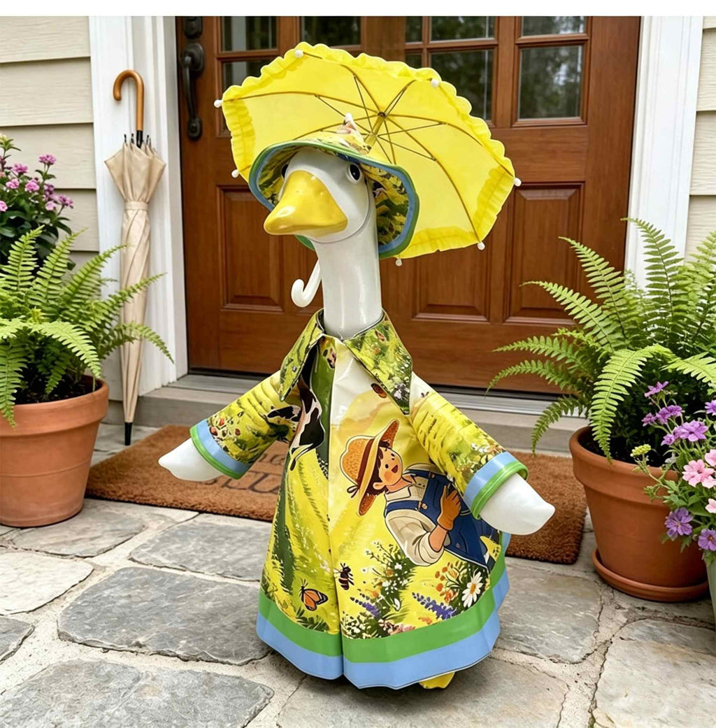 Raincoat Goose Outfit - Festive Porch Goose Decoration Set