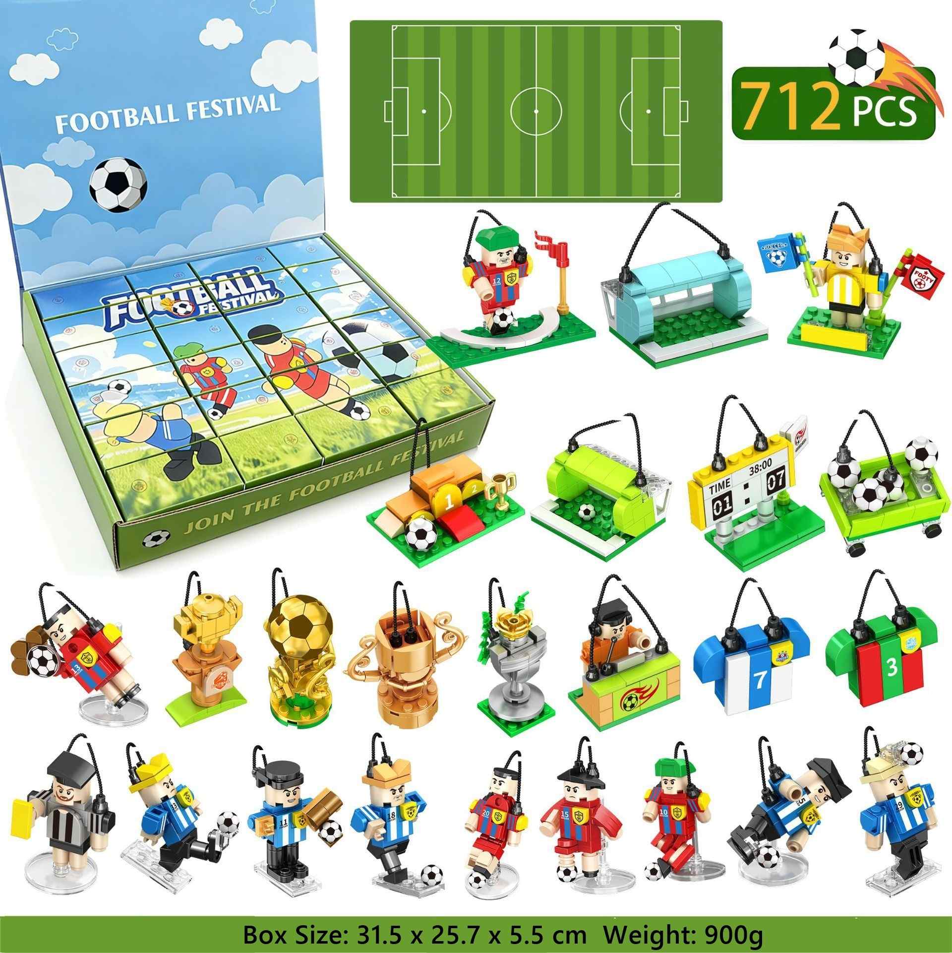 Soccer Festival Building Blocks Advent Calendar (712 PCS)