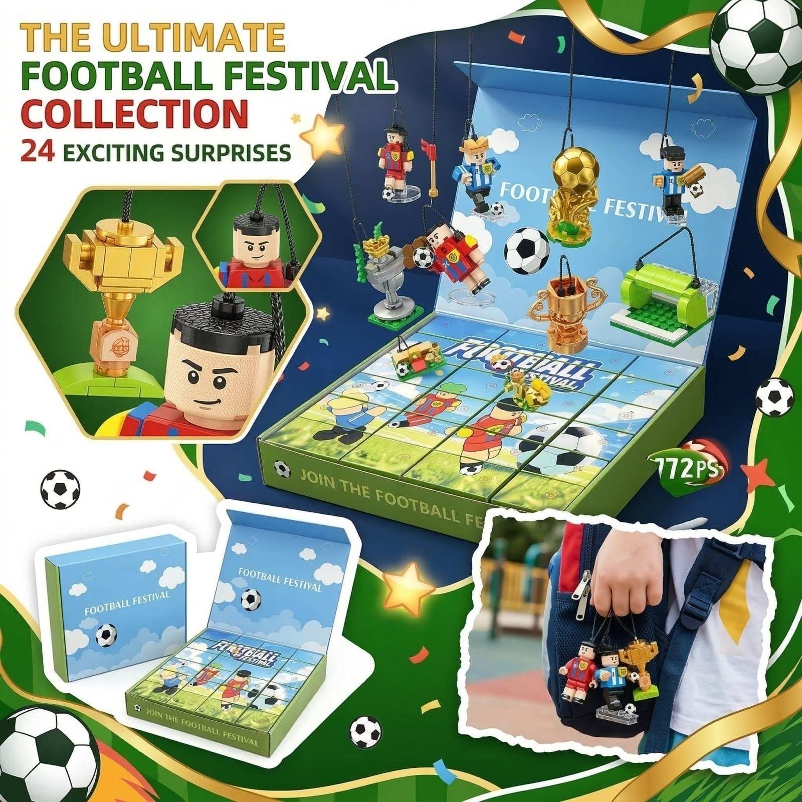 Soccer Festival Building Blocks Advent Calendar (712 PCS)