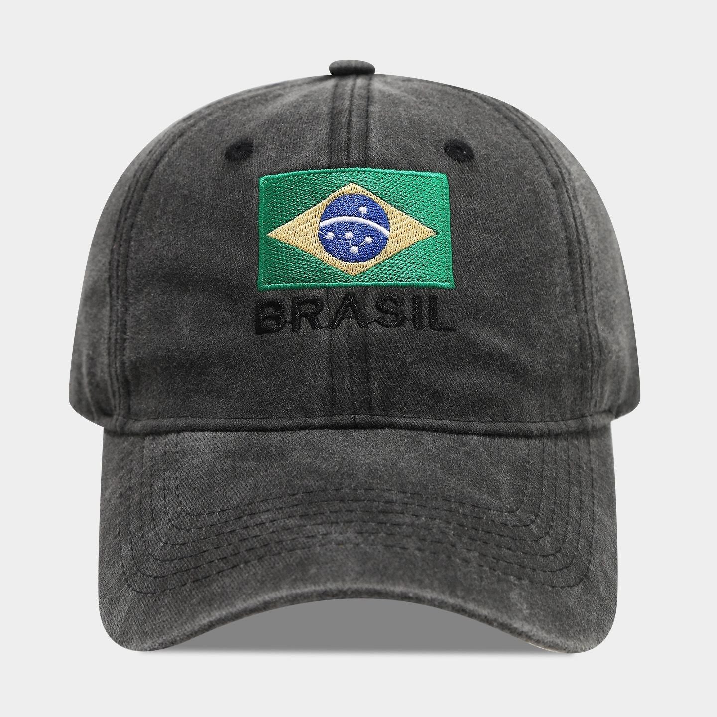 Brazil Flag Baseball Cap – Vintage Soccer Fan Hat