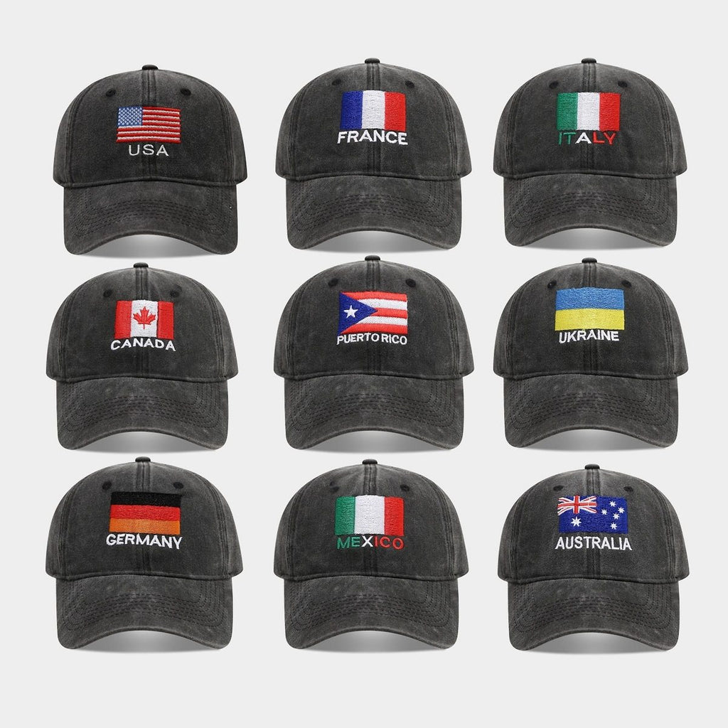 World Cup National Flag Baseball Cap – Vintage Soccer Hat Adjustable Embroidered Cap