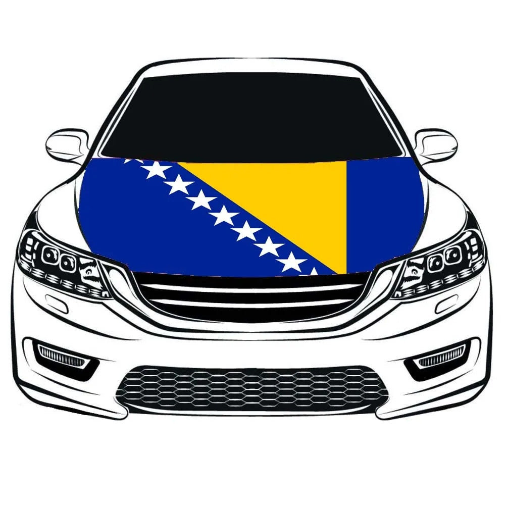 2026 World Cup Car Hood Flag | National Team Elastic Bonnet Banner