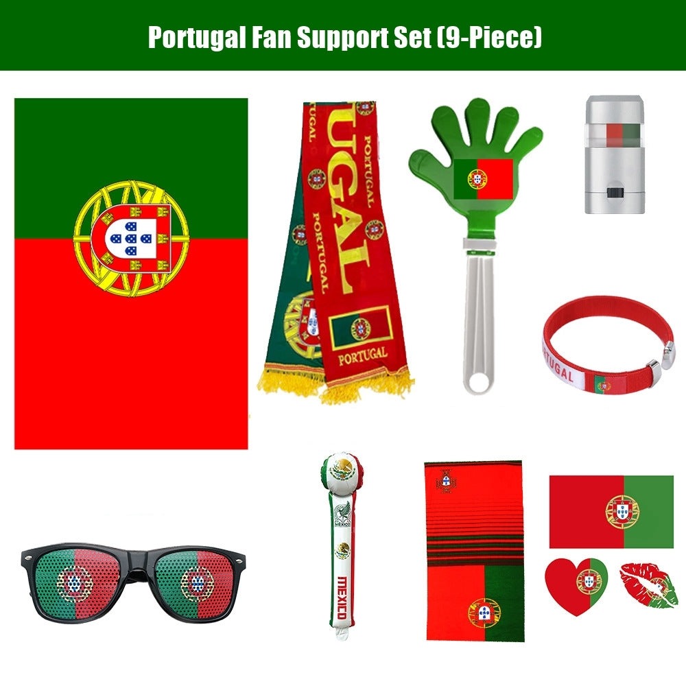2026 FIFA World Cup Fan Supporter Cheer Set | 9-Piece Soccer Gear Kit