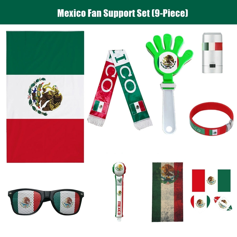 2026 FIFA World Cup Fan Supporter Cheer Set | 9-Piece Soccer Gear Kit