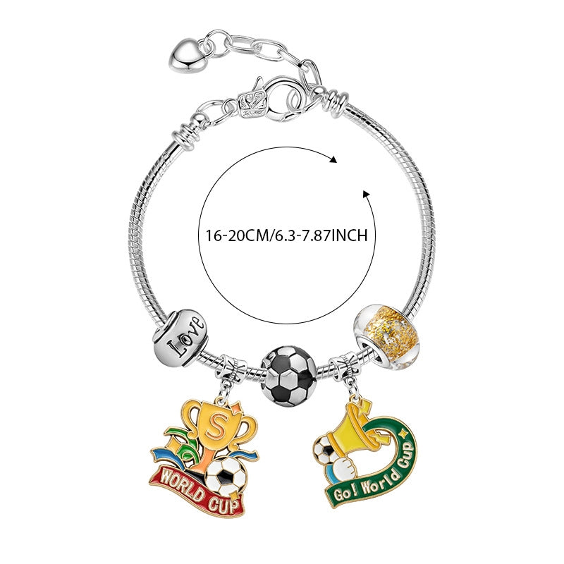 World Cup Football Bracelet – Soccer Charm Fan Jewelry