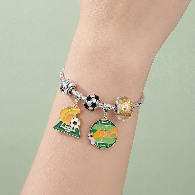 World Cup Football Bracelet – Soccer Charm Fan Jewelry