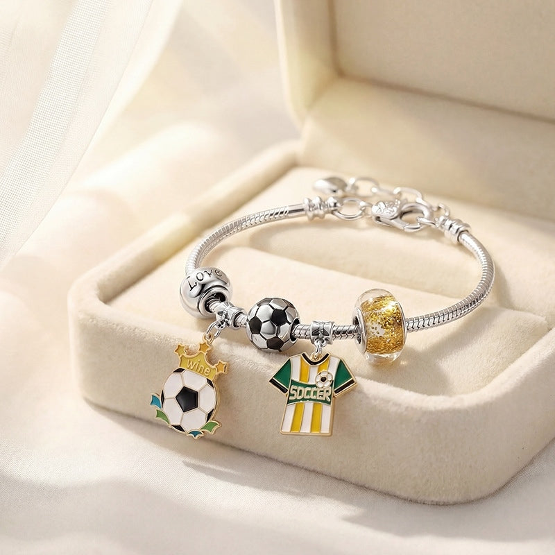 World Cup Football Bracelet – Soccer Charm Fan Jewelry