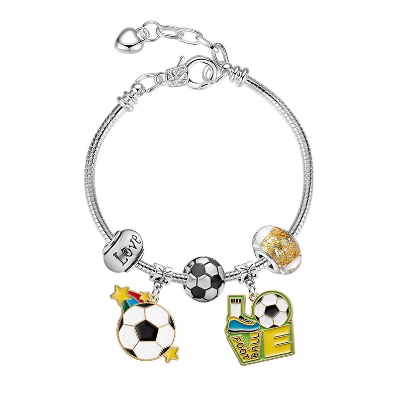 World Cup Football Bracelet – Soccer Charm Fan Jewelry