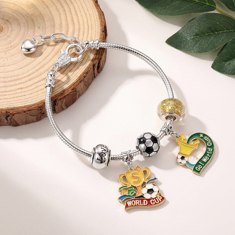 World Cup Football Bracelet – Soccer Charm Fan Jewelry