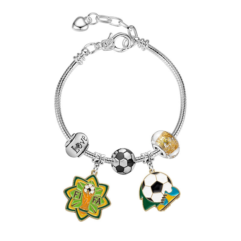 World Cup Football Bracelet – Soccer Charm Fan Jewelry