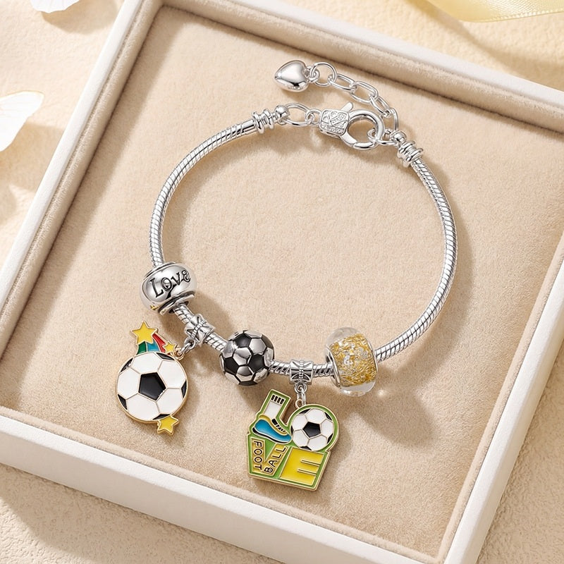World Cup Football Bracelet – Soccer Charm Fan Jewelry
