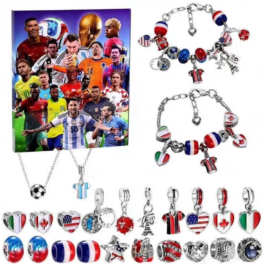 World Cup Football DIY Bracelet Advent Calendar | 24-Day Soccer Jewelry Set