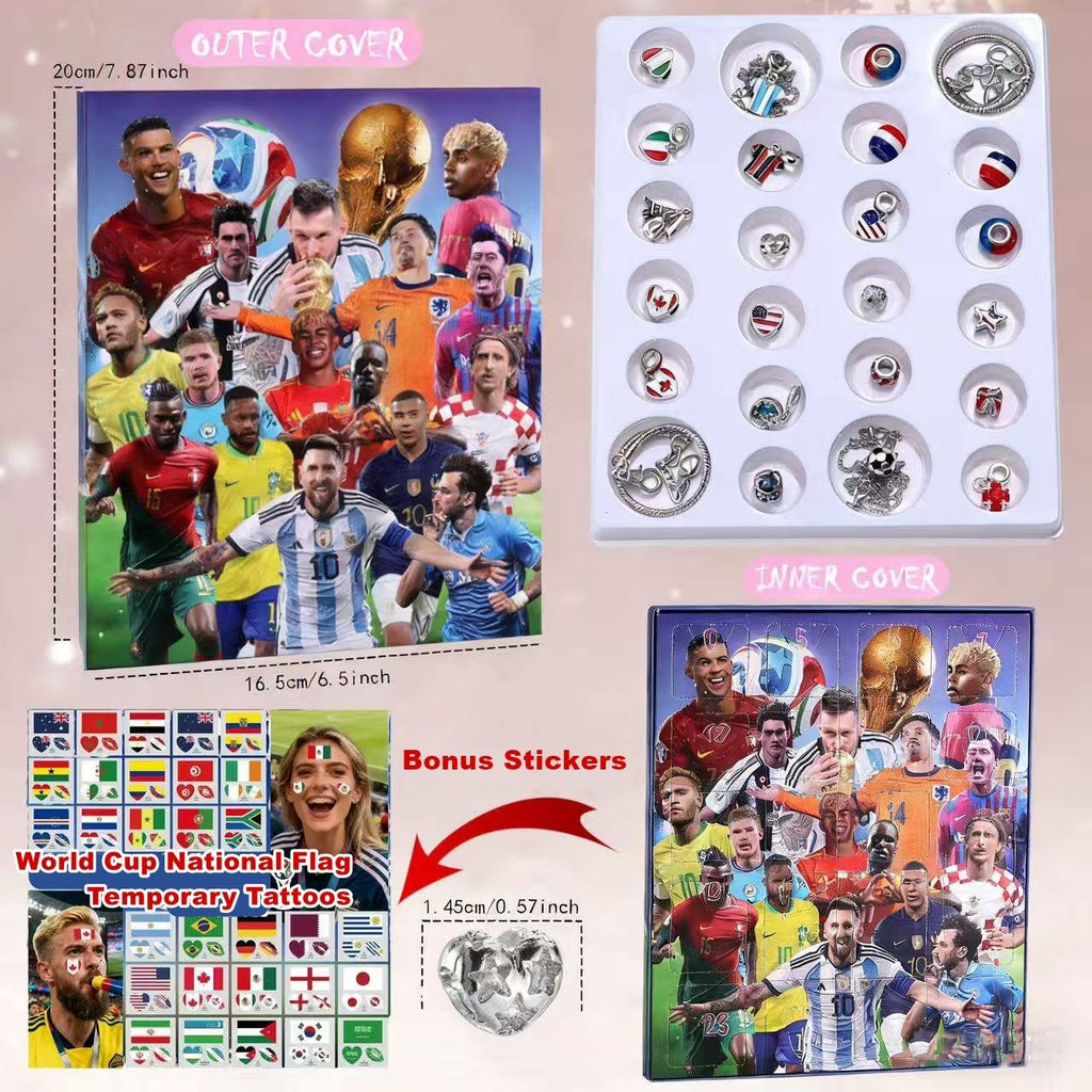 World Cup Football DIY Bracelet Advent Calendar | 24-Day Soccer Jewelry Set