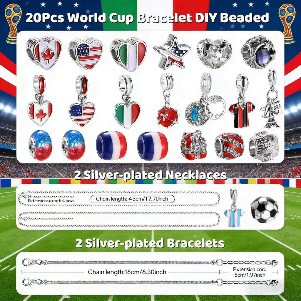 World Cup Football DIY Bracelet Advent Calendar | 24-Day Soccer Jewelry Set