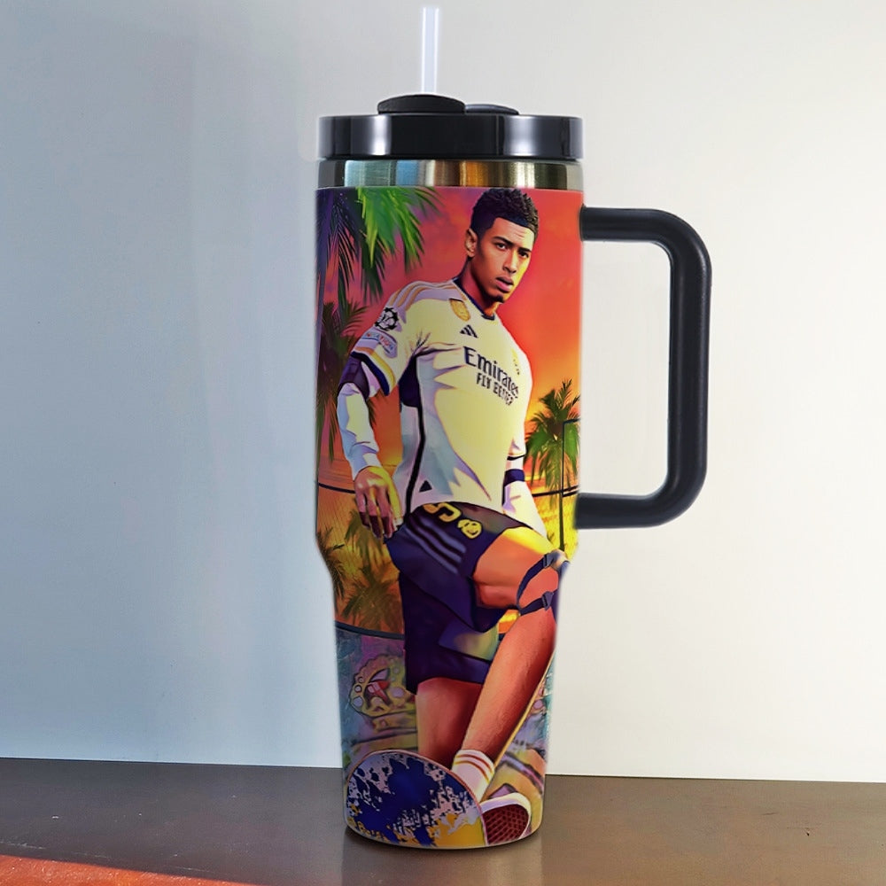 World Cup Football Stars 40oz Insulated Car Tumbler
