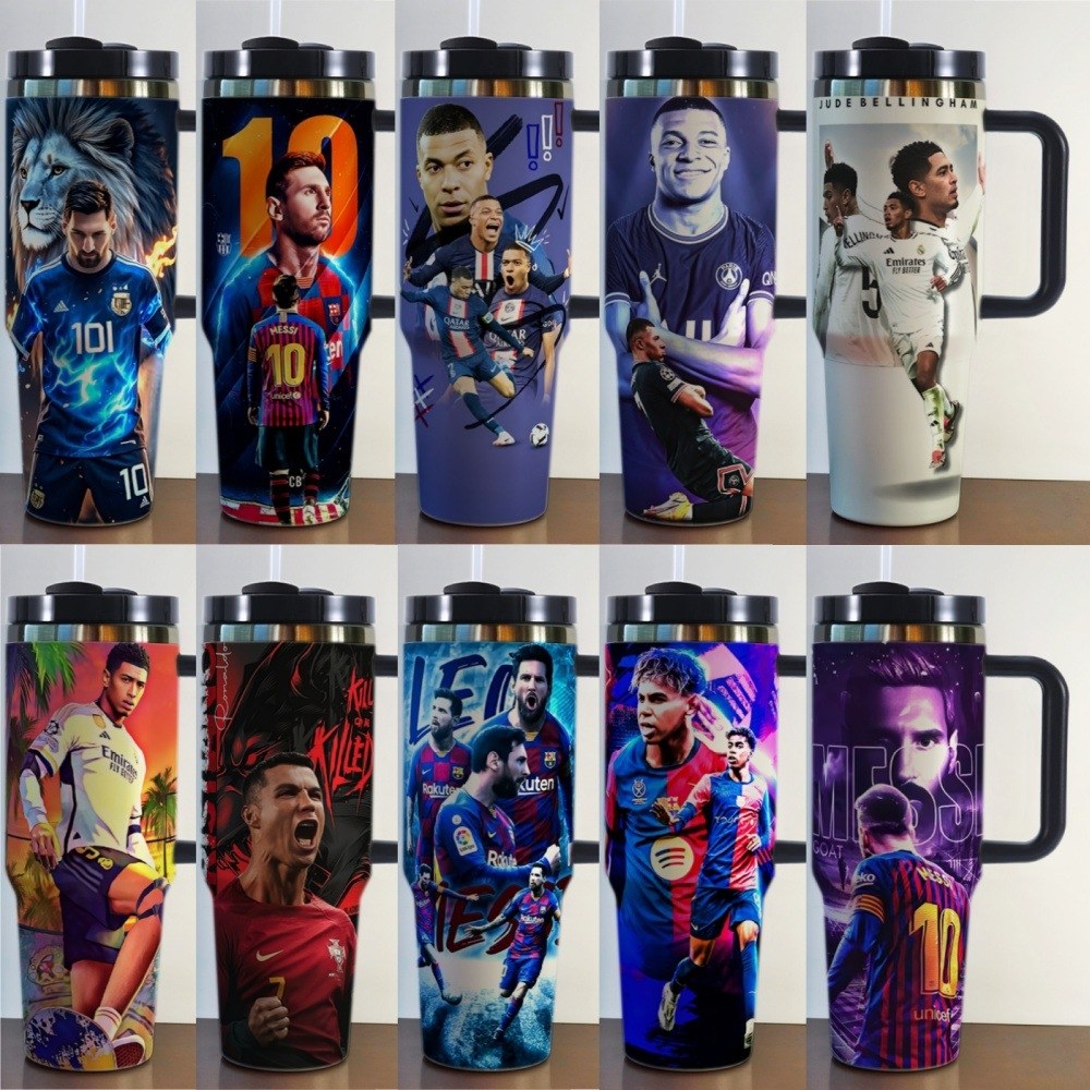 World Cup Football Stars 40oz Insulated Car Tumbler