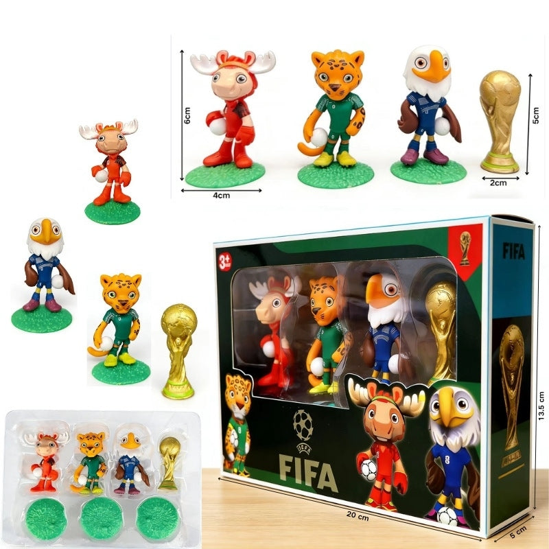 2026 World Cup Mascots Gift Set | 4-Piece Mini Soccer Figurines