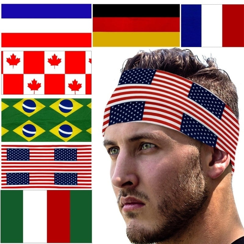 World Cup National Flag Headband – High-Elastic Sports Sweatband for Fans