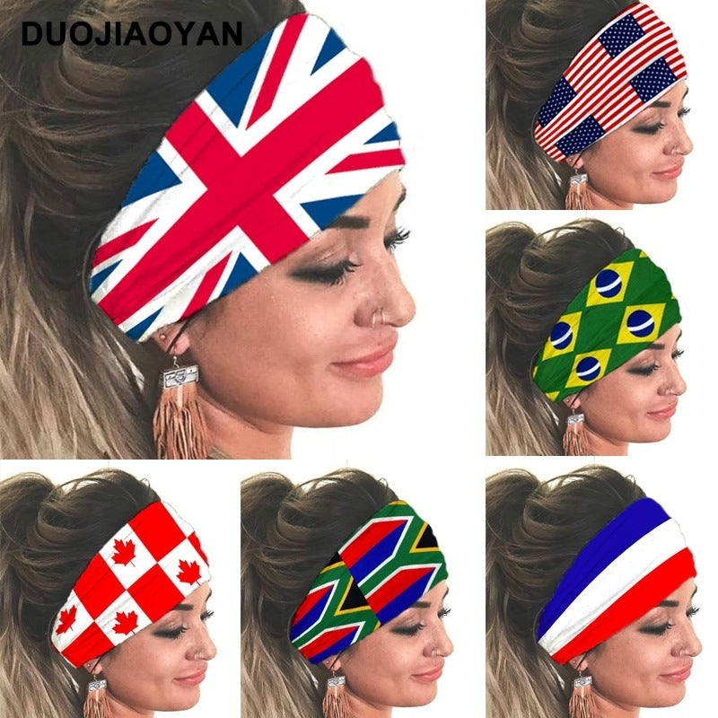 World Cup National Flag Headband – High-Elastic Sports Sweatband for Fans