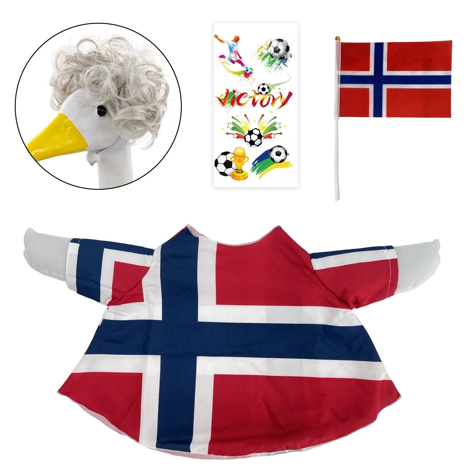 National Flag Porch Goose Outfit Costume Set – 4 Piece Patriotic Goose Clothes