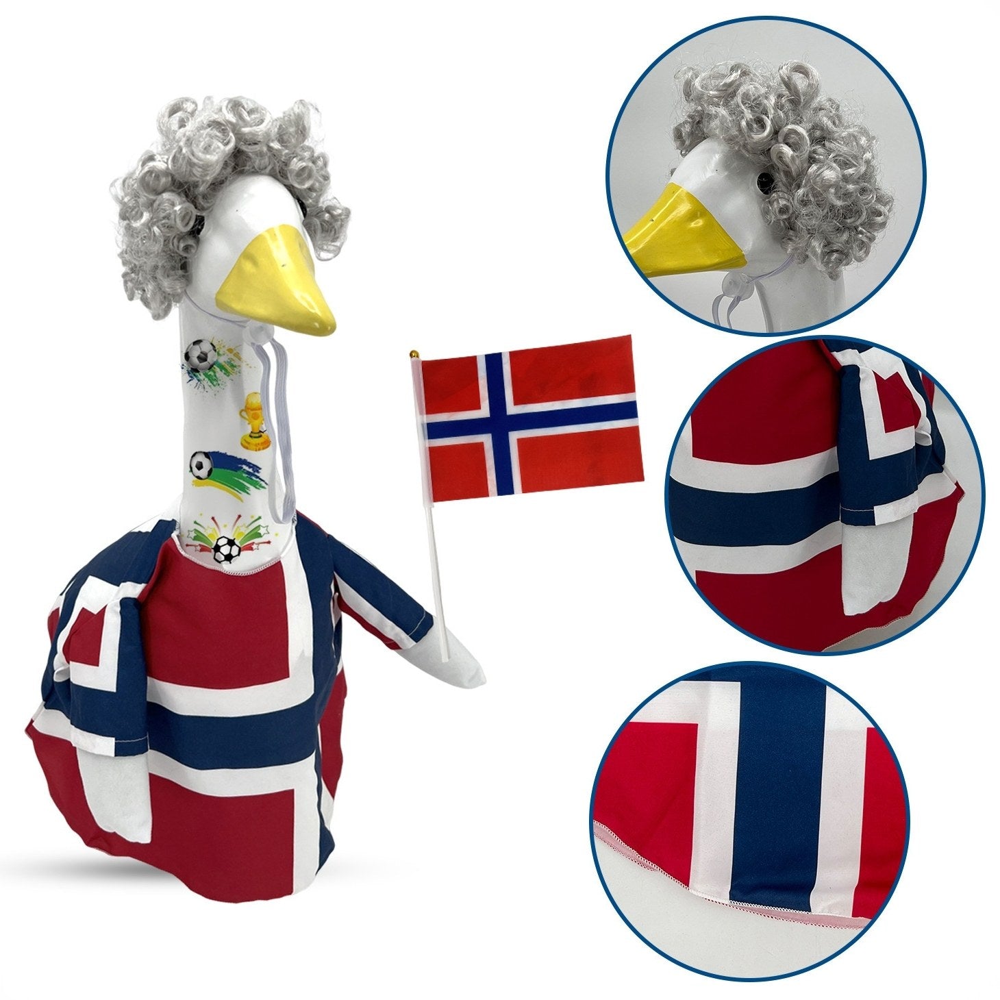 National Flag Porch Goose Outfit Costume Set – 4 Piece Patriotic Goose Clothes