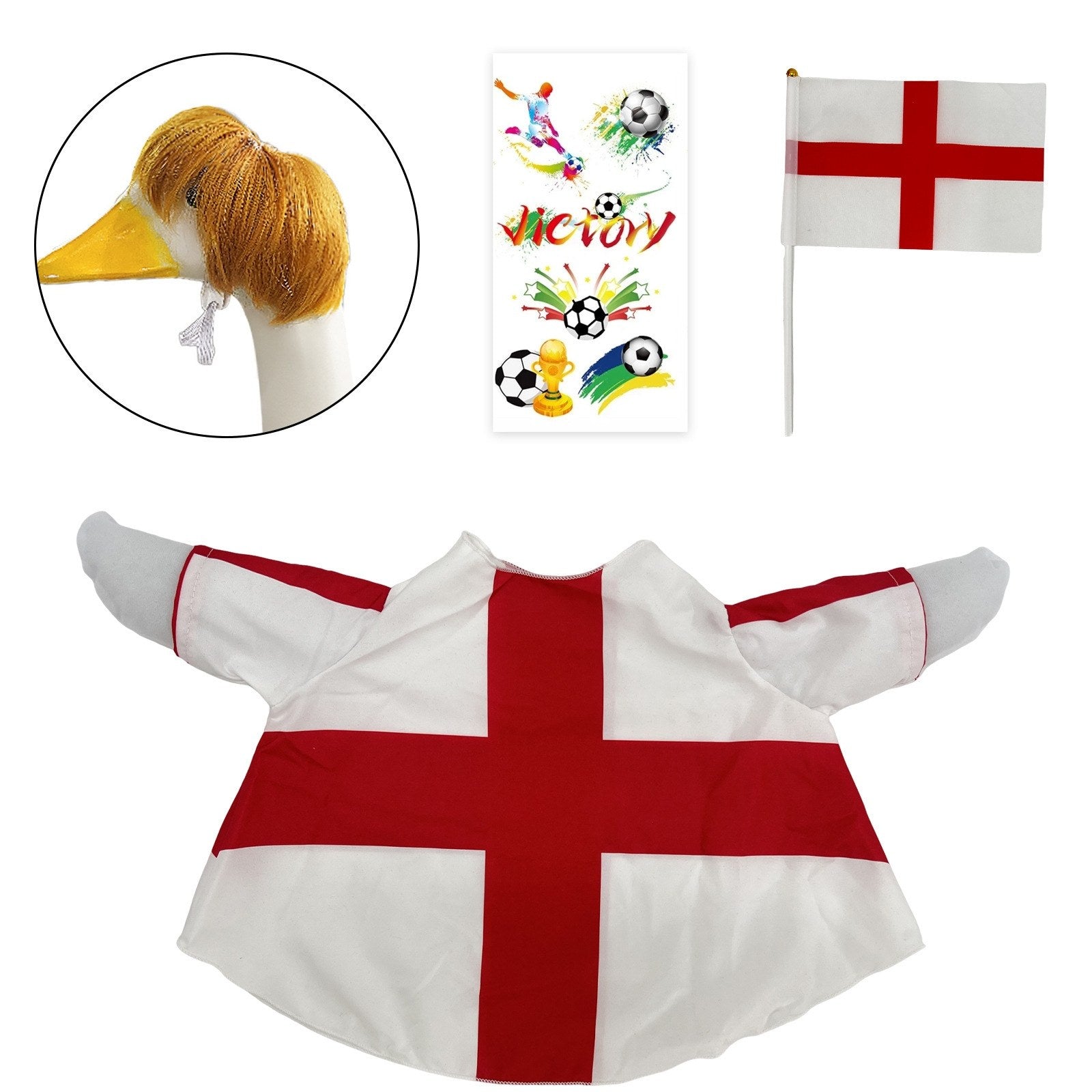 National Flag Porch Goose Outfit Costume Set – 4 Piece Patriotic Goose Clothes