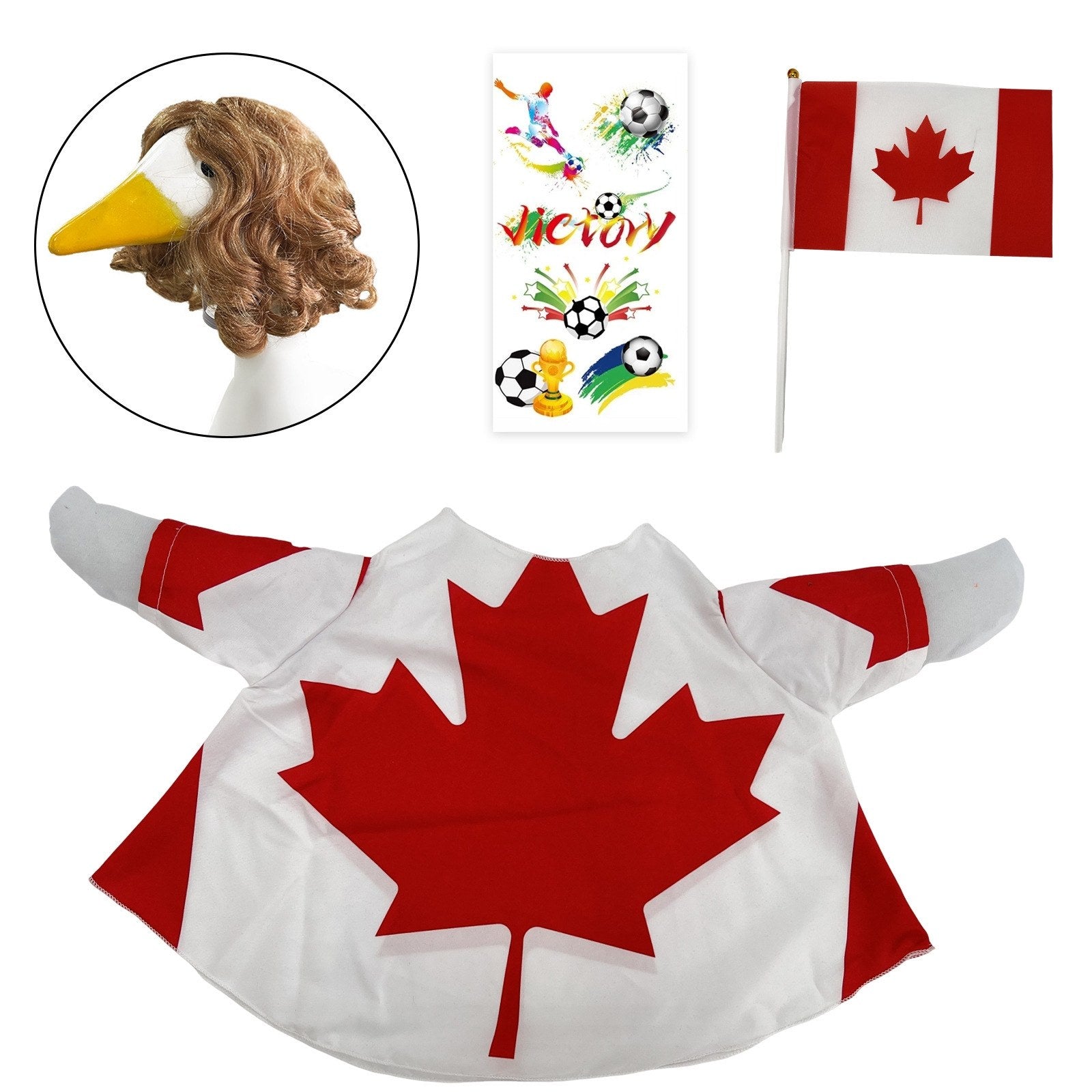 National Flag Porch Goose Outfit Costume Set – 4 Piece Patriotic Goose Clothes