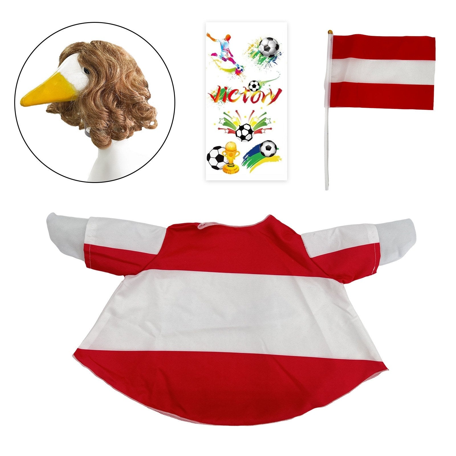 National Flag Porch Goose Outfit Costume Set – 4 Piece Patriotic Goose Clothes