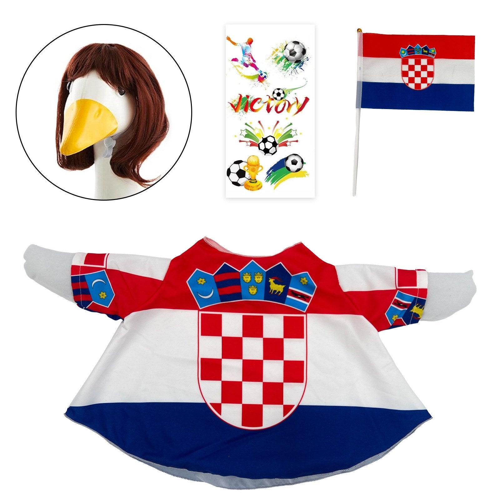 National Flag Porch Goose Outfit Costume Set – 4 Piece Patriotic Goose Clothes