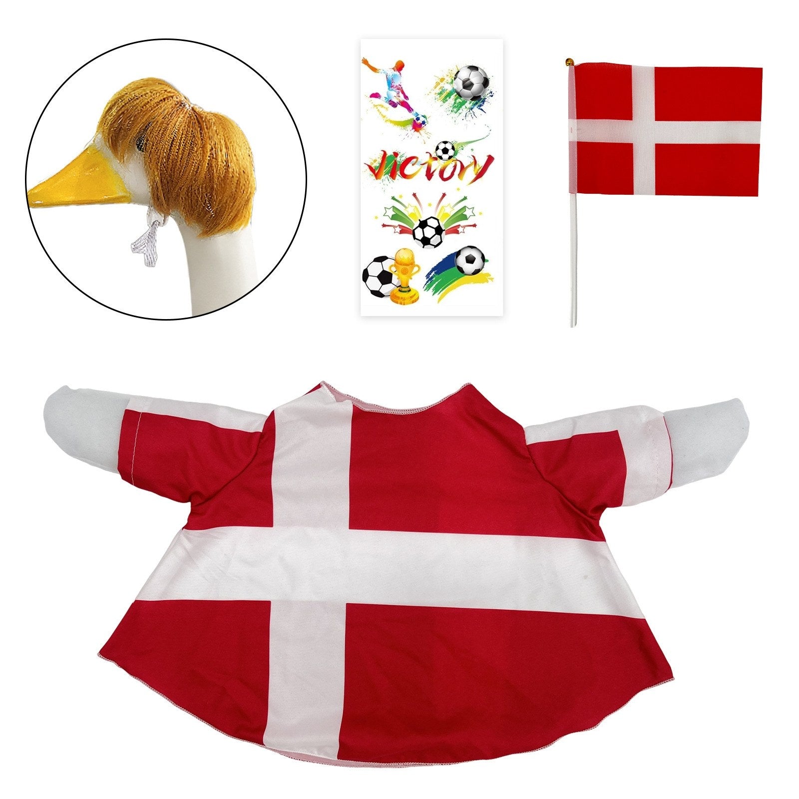 National Flag Porch Goose Outfit Costume Set – 4 Piece Patriotic Goose Clothes