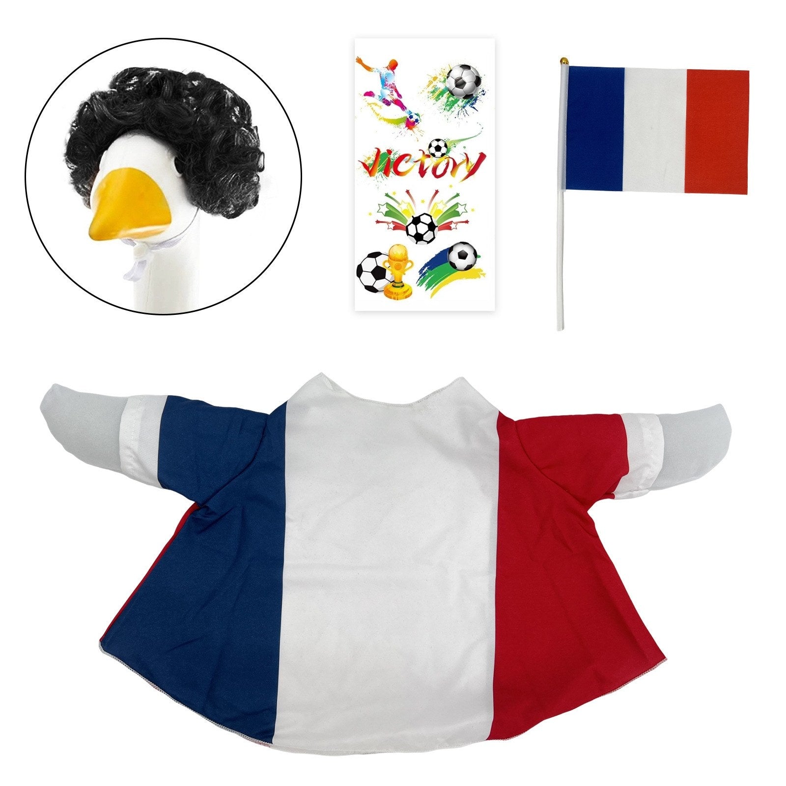 National Flag Porch Goose Outfit Costume Set – 4 Piece Patriotic Goose Clothes