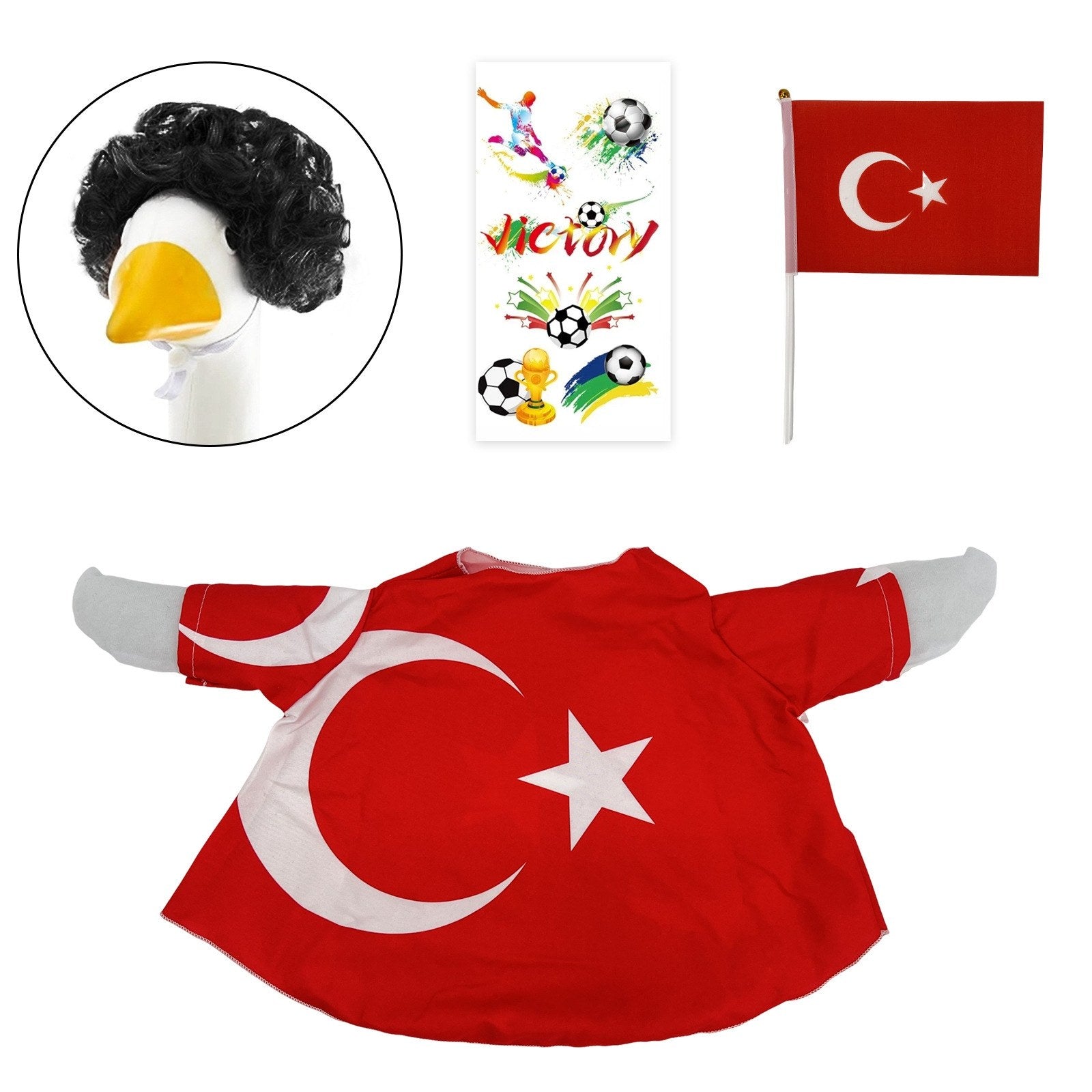 National Flag Porch Goose Outfit Costume Set – 4 Piece Patriotic Goose Clothes