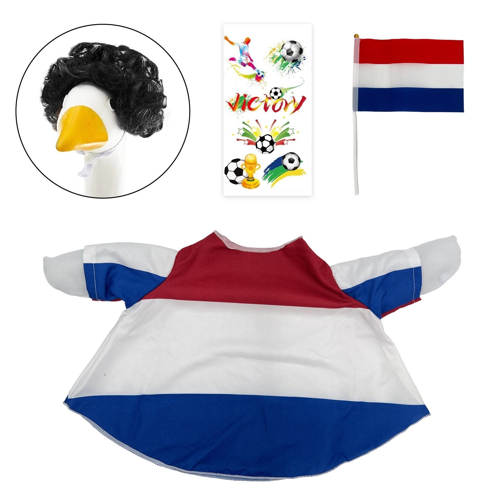 National Flag Porch Goose Outfit Costume Set – 4 Piece Patriotic Goose Clothes