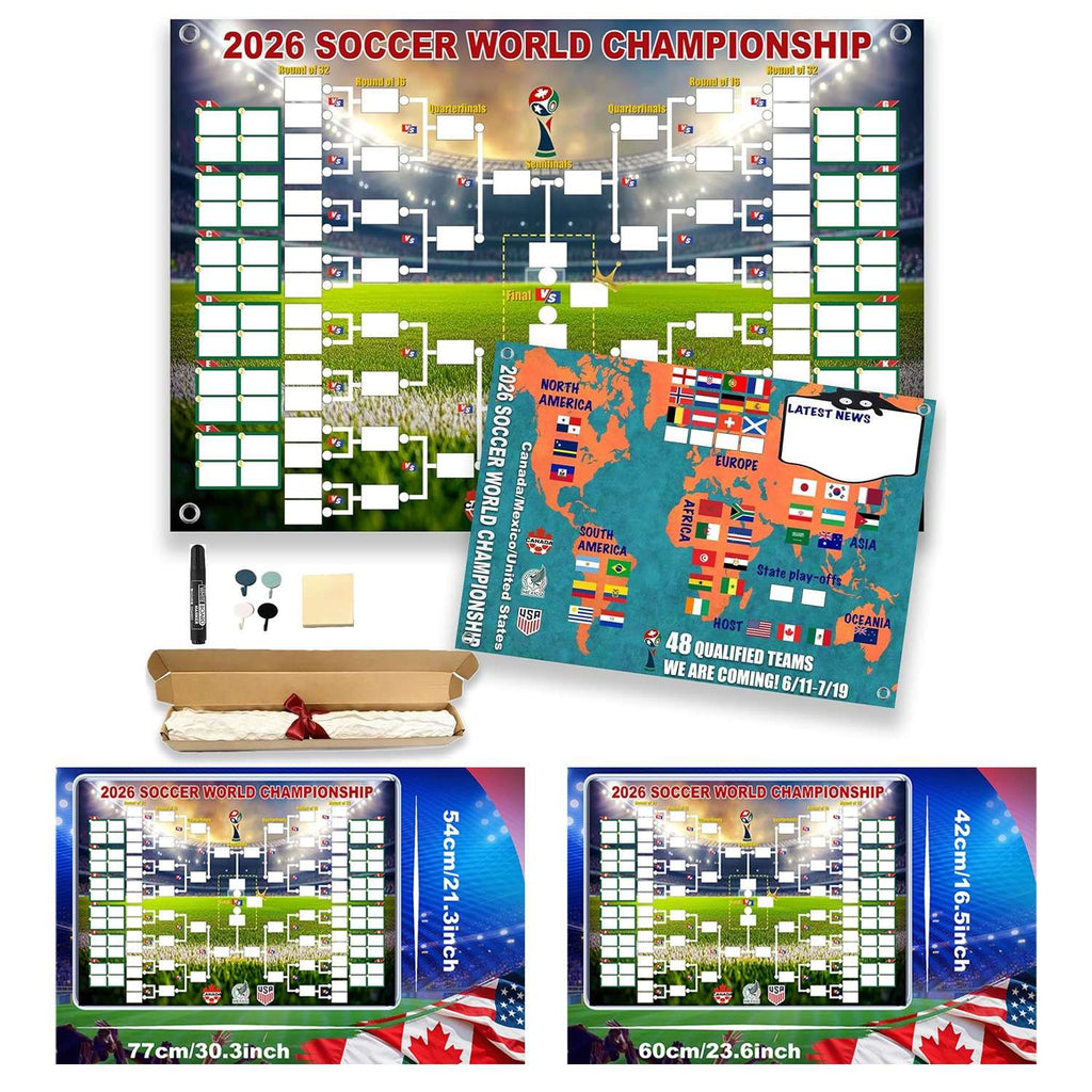 2026 World Cup Wall Chart Poster | FIFA Soccer Schedule & Bracket