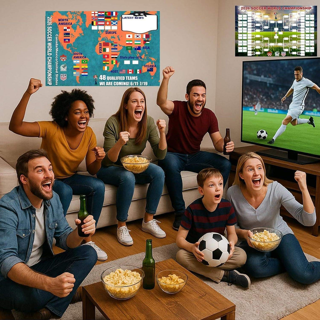 2026 World Cup Wall Chart Poster | FIFA Soccer Schedule & Bracket