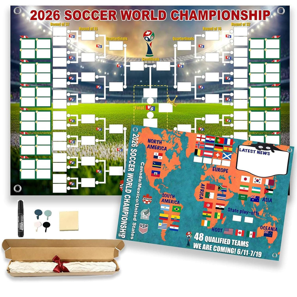 2026 World Cup Wall Chart Poster | FIFA Soccer Schedule & Bracket