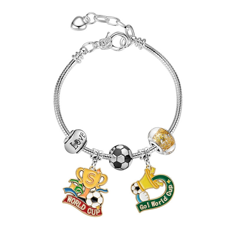 World Cup Football Bracelet – Soccer Charm Fan Jewelry