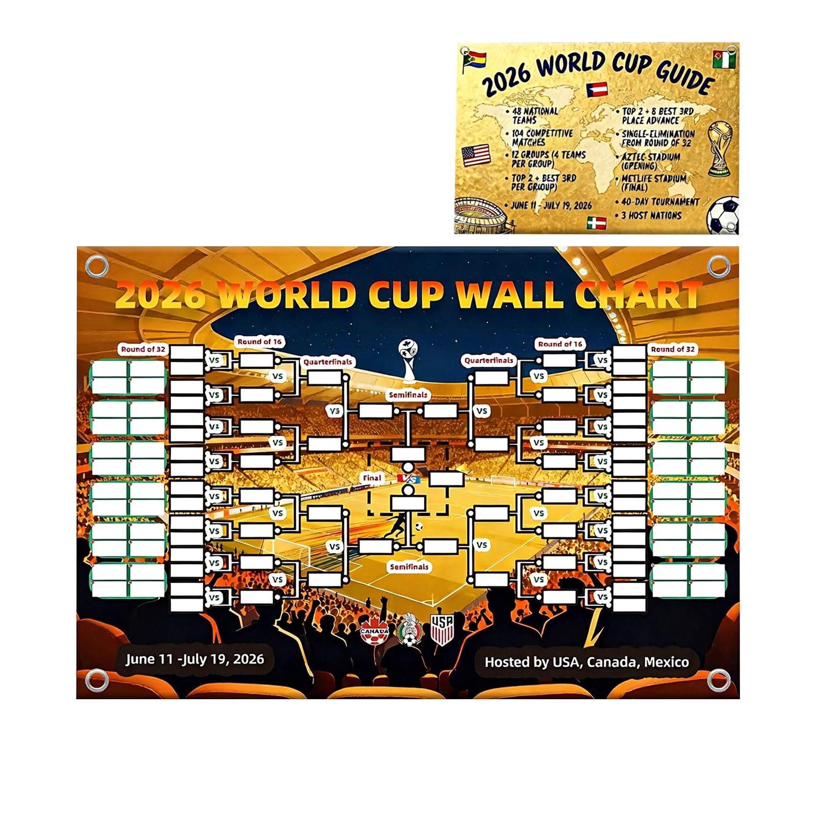 2026 FIFA World Cup Wall Chart (Multiple Sizes)