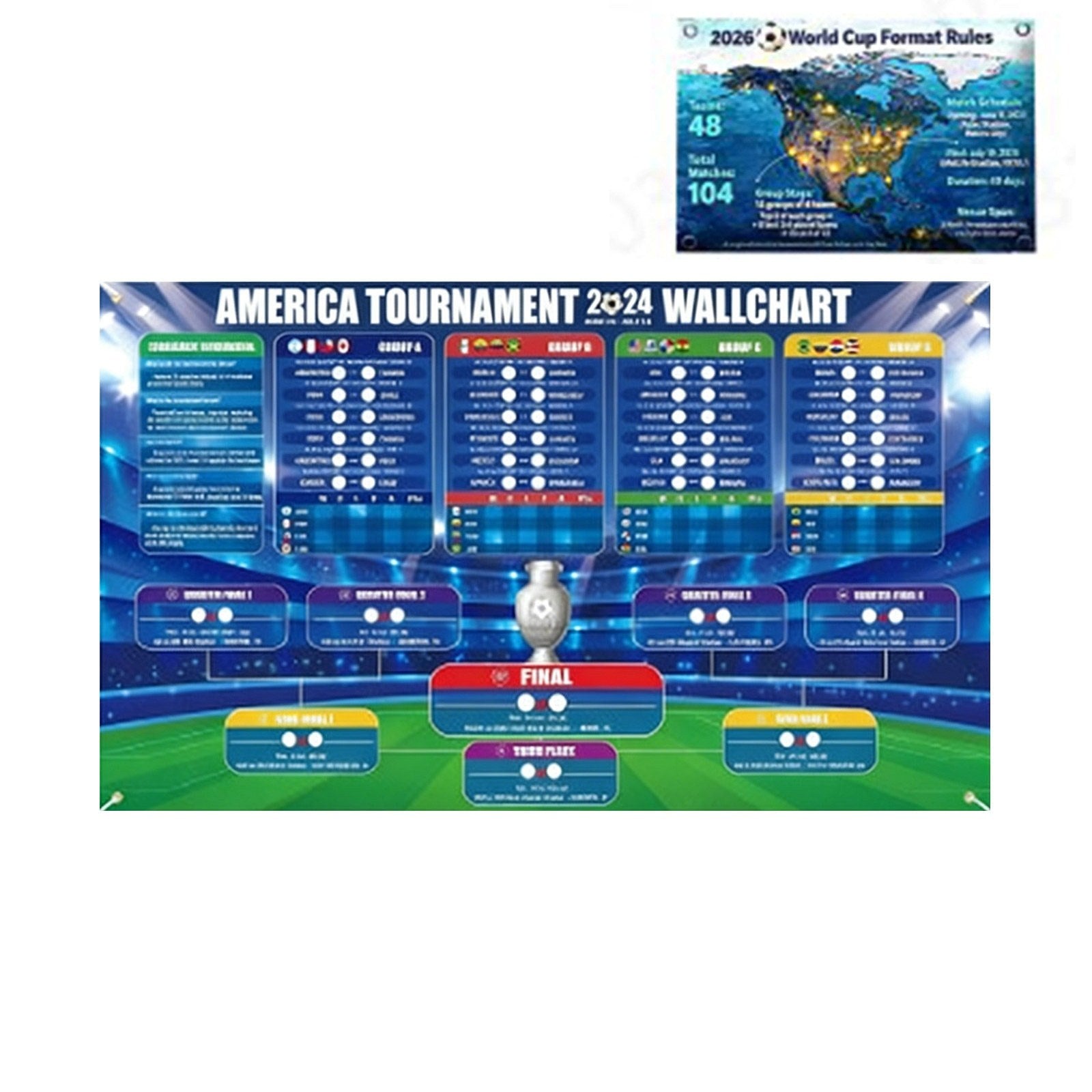 2026 FIFA World Cup Wall Chart (Multiple Sizes)